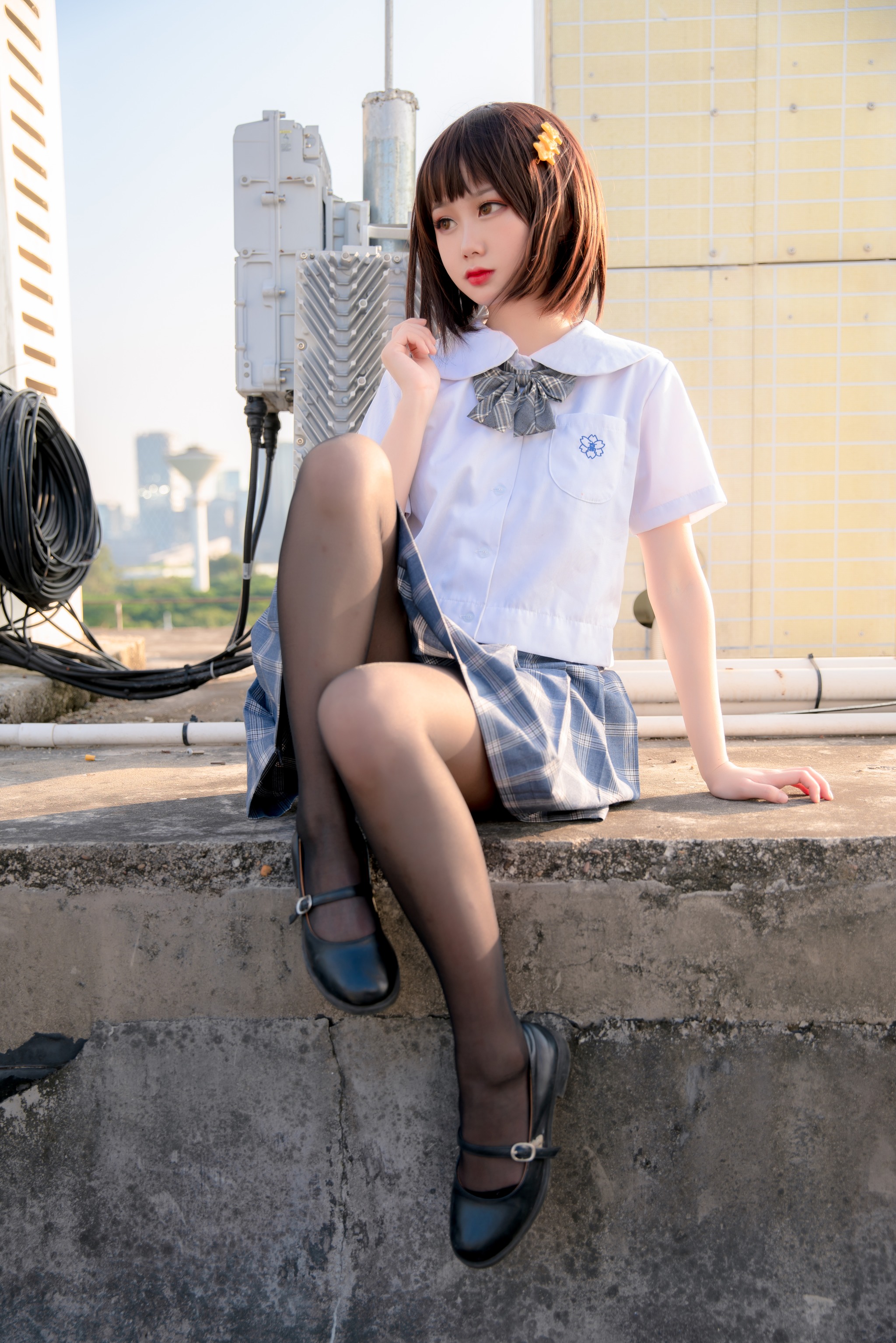 图片[1]-您的蛋蛋 – NO.004 天台JK [41P]-XikXak